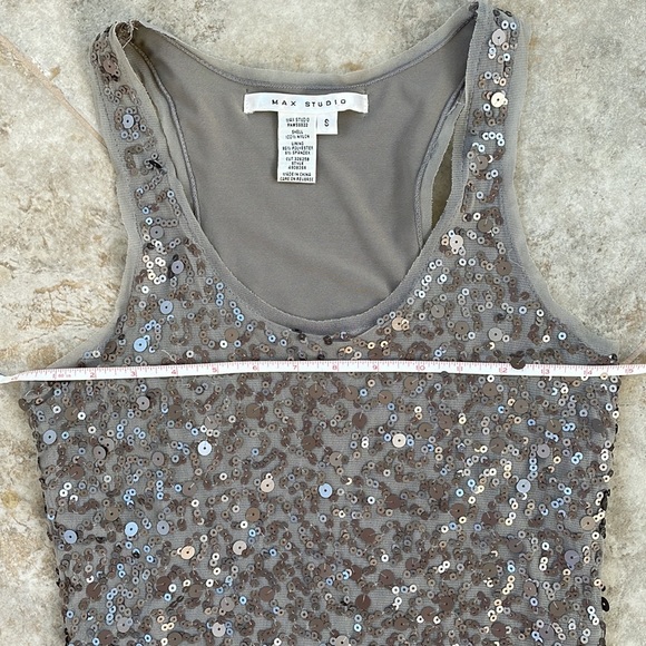 Max Studio Neutral Sequin Dress - Picture 7 of 10